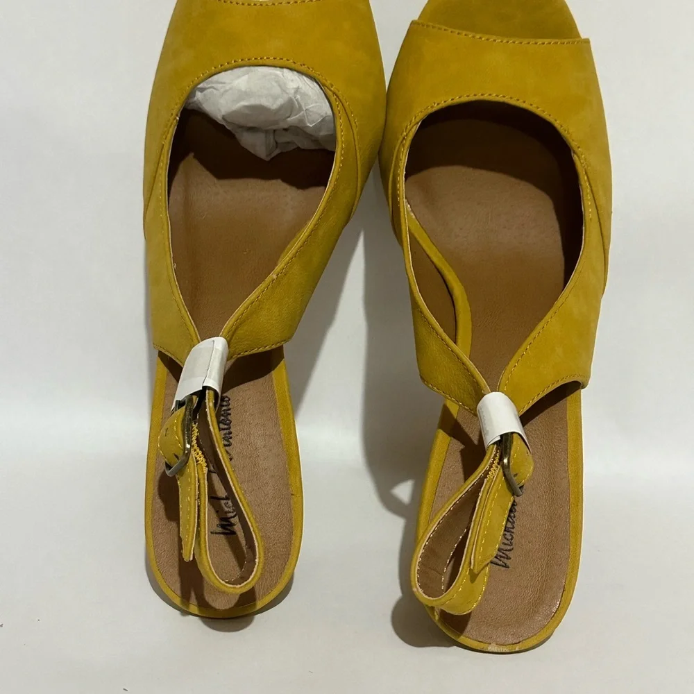 Michael Antonio Yellow Peep-Toe Women's Shoes